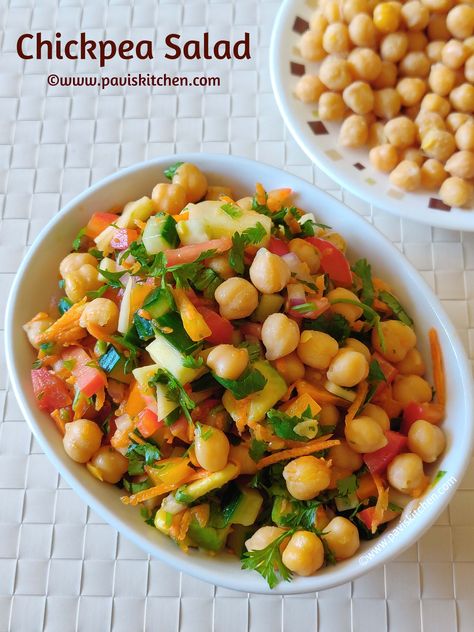 Spicy chickpea salad recipe | Chana salad | chole salad | Kondakadalai salad | Garbanzo salad Chickpea Salad Indian Style, Chana Salad Recipe, Chana Salad, Cook Chickpeas, Garbanzo Salad, Salad Indian, Healthy Vegetable Salad, Veg Salads, Chickpea Salad Recipe