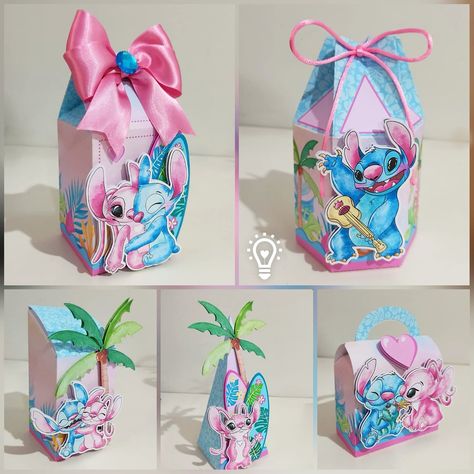 Disney Cakes, Stitch And Angel, Kids' Party, Hawaiian Party, Party Favor Boxes, Lilo Stitch, 8th Birthday, Birthday Party Favors, Banner Backdrop