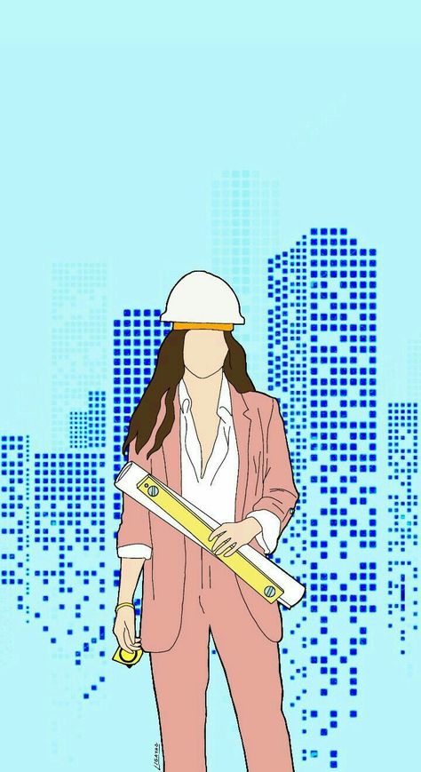 Engineer Wallpaper, Engineer Cartoon, Woman Engineer, Wallpaper Illustration, Future Wallpaper, Architecture Wallpaper, Illustration Art Girl, Dec 8, Art Girl