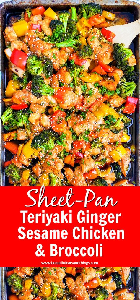 Sesame Chicken And Broccoli, Sheet Pan Dinners Chicken, Easy Sheet Pan Dinners, Sheet Pan Suppers, Sheet Pan Dinners Recipes, Chicken And Broccoli, Recipe Sheets, Perfect Dinner, Sesame Chicken