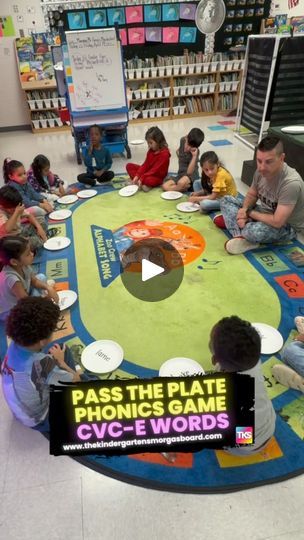 Low prep phonics game!  Pass the plate!  Write words on paper plates.  Pass the plates.  Decode the word!  We’re practicing cvc-e words but this game... | By Kindergarten Smorgasboard | Facebook Pass The Plate Sight Word Game, Cvc Word Games Kindergarten, Word Family Games Kindergarten, Interactive Phonics Activities, Phonics Games For Kindergarten, Word Family Activities For Kindergarten, Cvc Games Kindergarten, Cvc Words Games, Fun Ela Activities