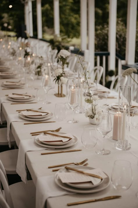 Neutral Garden Wedding, Dream Garden Wedding, Reception Table Ideas, Neutral Garden, Engagement Dinner, Gold Coast Queensland, Wedding Tableware, Reception Table Decorations, The Romantics