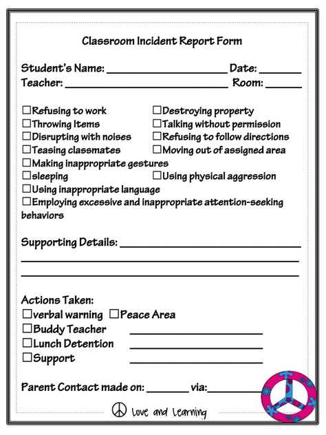 A Not So Wimpy Teacher's Behavior Management Manual: Positive Behavior Support (PBS) Goodies and Some Extra FREEBIES!! Classroom Discipline, Incident Report Form, Positive Behavior Support, Teaching Classroom Management, Teacher Forms, Effective Classroom Management, Dean Of Students, Behavior Supports, Behavior Interventions