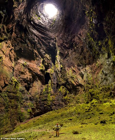 Deep down: Photographer Amy Hinkle shot the spectacular images in January while on a week-long expedition to the caves of the Aquismon region in Mexico    Read more: http://www.dailymail.co.uk/news/article-2288920/Real-life-hobbit-holes-Mexico-330-metre-drop-claimed-dozens-climbers-lives. Mexico Travel, Central America, Places Around The World, Kung Fu, Amazing Nature, Vacation Spots, Wonders Of The World, Places To See, Beautiful Nature