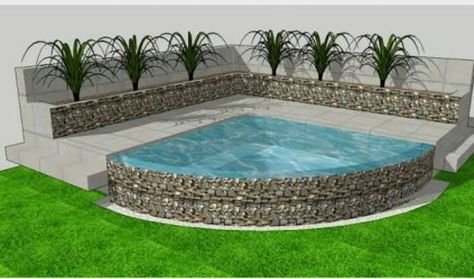 Corner pool Hot Tub Corner, Splash Pools, Corner Landscaping, Homemade Pools, Small Pool Ideas, Piscinas Pequeñas, Outside Storage, Splash Pool, Small Pools