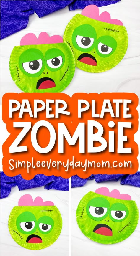 Zombie Crafts For Preschoolers, Summerween Crafts For Kids, 3rd Grade Craft Ideas, October Kindergarten Crafts, Zombie Crafts For Kids, Paper Plate Halloween Crafts For Kids, Zombie Dodgeball, October Crafts For Kids Elementary, Halloween Crafts For Older Kids