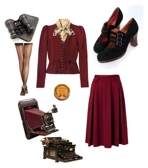 WWII Reporter by peculiarleah on Polyvore featuring polyvore, fashion, style, Monsoon, BCBGMAXAZRIA, Gucci, 1921 and clothing 1940s Style Outfits, Reporter Outfit, 1921 Fashion, Mode Style Anglais, Bookworm Style, Vintage Academia, 1940s Outfits, Vintage Hollywood Glamour, 1940s Fashion