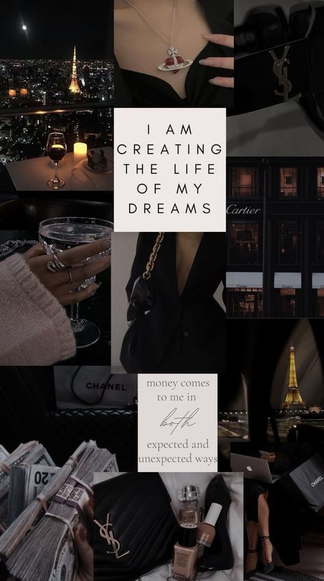 Wallpaper Iphone Vision Board, Dark Luxury Wallpaper, Businesswomen Aesthetic, Luxury Wallpaper Iphone, Iphone Vision Board, Vision Board Ideas Aesthetic, Dark Luxury, Life Of My Dreams, Vision Board Collage