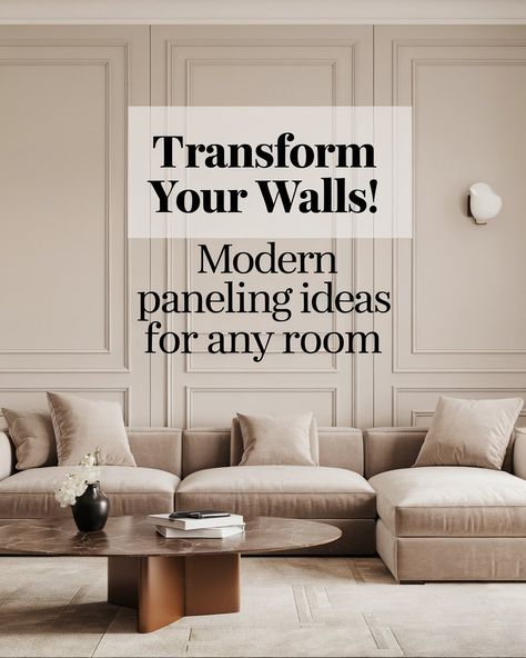 Transform your walls with modern Wall Panel Design! ? Explore Living Room Panelling for depth, Feature Wall Bedroom styles for charm, and creative Wall Paneling DIY options. Get inspired by Wall Paneling Ideas Living Room and add elegance with Wall Molding for any space! #gg #homedesigninsider #wallpanelingdesigns Living Room Designs With Wall Panels, Wall Panel For Living Room, Interior Wall Paneling Ideas, Wall Molding Design Living Room, Wall Panelling Design Modern, 3d Panel Wall Ideas, Living Room Paneling Walls, Paneled Walls Living Room, Living Room Panelling Ideas