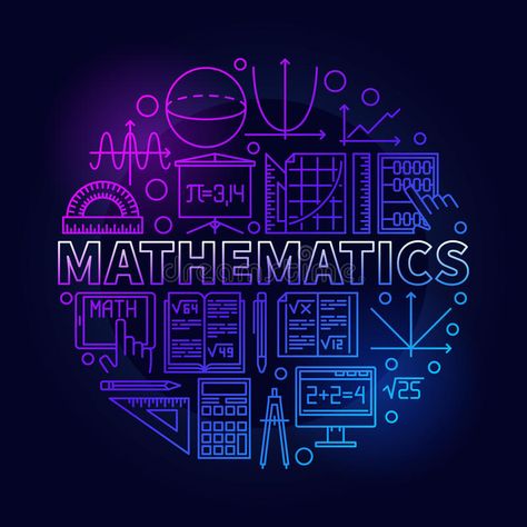 Illustration about Math linear symbol. Vector bright round school education mathematical symbol or circle background design. Illustration of logo, element, object - 75246685 Math Subject Design, Math Notebook Cover, Math Background, Math Logo, Math Photos, Science Wallpaper, Statistics Math, Math Wallpaper, Math Clipart