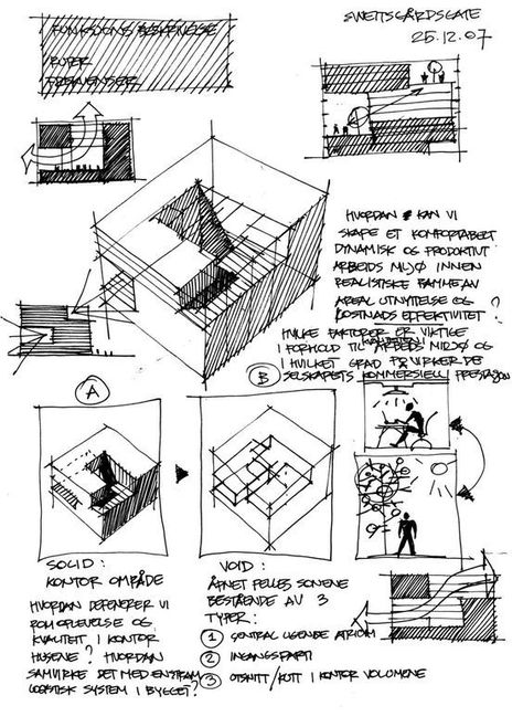 Solid And Void Architecture Concept, Void Architecture Concept, Architectural Concept Sketch, Solid And Void Architecture, Solid Void Architecture, Solid And Void, Croquis Architecture, Architect Sketchbook, Sketch Architecture