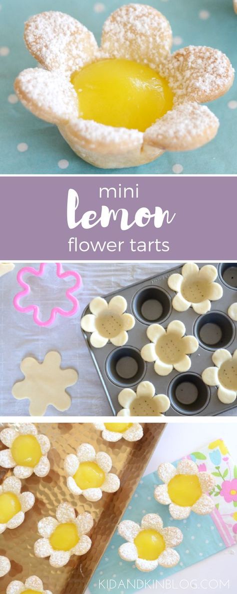 14 Easy Easter Dessert Recipes - Best Ideas for Kids and For a Crowd Flower Tarts, Dessert Bord, Lemon Flower, Dessert Parfait, Lemon Flowers, Easter Brunch Food, Bite Size Desserts, בר מצווה, God Mat