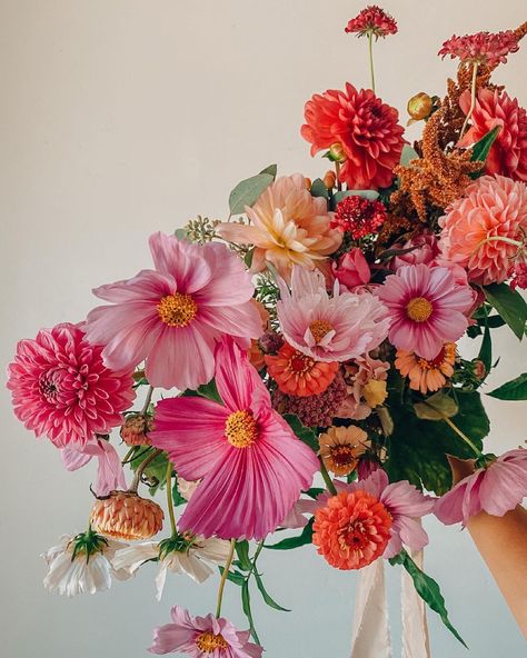 Magenta Flowers Wedding, Farm Flower Bouquet, Bridal Bouquet Summer, Watermelon Sugar, Floral Bridesmaid, Bright Wedding, Summer Bouquet, Floral Studio, Wedding Summer