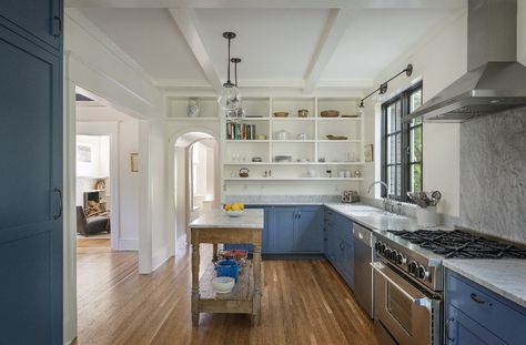 Open Kitchen Odd Shaped Kitchen Island, Odd Shaped Kitchen, Kitchen Pocket Doors, Shaped Kitchen Island, Sandy Kitchen, Open Concept Kitchen And Dining, Kitchen Family Room Ideas, Long Kitchen Remodel, Old Kitchen Remodel