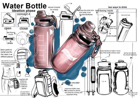 Concept Sketches Product, Product Designing Sketches, Storyboard Layout Design, Industrial Design Rendering, Product Design Concept Sketch, Product Drawing Sketches, Product Presentation Design Layout, Product Design Portfolio Ideas, Industrial Design Sketch Products