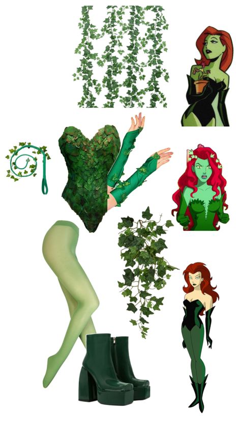 Halloween Costume For Friends, Costume For Friends, Halloween Costumes With Friends, Red Head Halloween, Poison Ivy Costume Diy, Redhead Cosplay, Poison Ivy Costume Ideas, Poison Ivy Character, Red Head Halloween Costumes