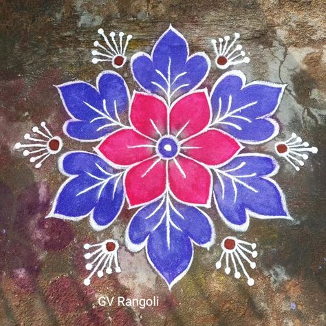 Simple Designs Rangoli, Simple Sankranthi Rangoli, Muggulu Design With Colors, Small Rangoli Design For Daily Flowers, New Kolam Designs, Easy Rangoli Designs For New Year, Happy New Year 2024 Rangoli, Happy New Year Rangoli 2024, Simple Rangoli For New Year