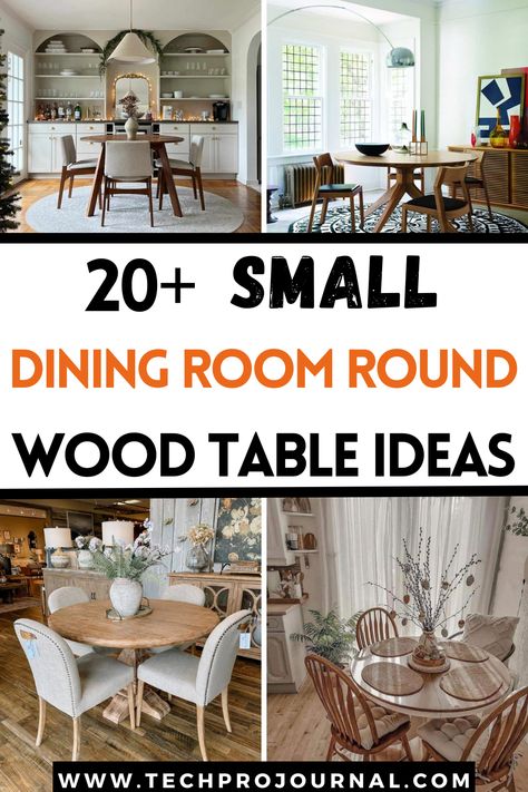 Have you ever wanted a timeless look in a compact area? These small dining room round wood table ideas create a cozy, inviting vibe. With these small dining room round wood table ideas, even the smallest space feels complete. Dining Room With Round Table And Buffet, Small Dining Room Ideas With Round Table, Small Round Dining Table Centerpiece, Cozy Dining Room Ideas Small Spaces, Round Dining Table In Rectangular Room, Small Rectangular Dining Room Ideas, Small Round Dining Table Decor Ideas, Small Round Kitchen Table Decor, Cozy Round Dining Table