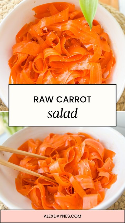 Peeled Carrot Salad, Asian Carrot Salad, Carrot Ribbon Salad, Salad With Ginger Dressing, Dr Ray Peat, Raw Carrot Salad, Carrot Dressing, Ham Fried Rice, Ray Peat