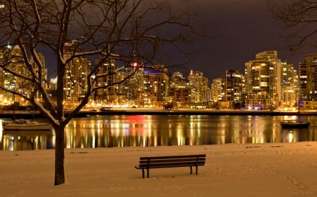 Romantic Winter Night | Winter Night Christmas Widescreen Wallpaper, Nyc Winter Wallpaper Laptop, Rainy City Aesthetic Night Wallpaper Laptop, Skyscrapers Wallpaper, Night Skyscrapers, Christmas Slideshow, New York Noel, Skyscrapers Architecture, Winter Wallpapers