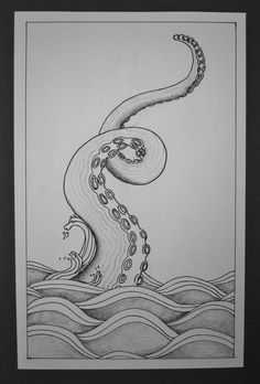 Octopus Leg Tattoo, Octopus Tentacles Drawing, Tentacles Drawing, Tattoos Thigh, Octopus Legs, Monster Pictures, Octopus Tattoo Design, Doll Drawing, Octopus Tentacles