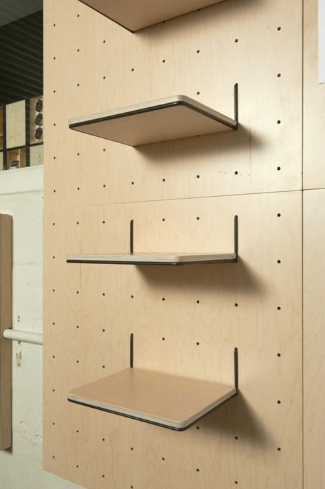 Display Rack Ideas, Pegboard Display, Cheap Office Furniture, Sheet Metal Art, Pegboard Organization, Plywood Cabinets, Stationary Design, Craft Room Organization, Woodworking Projects Plans