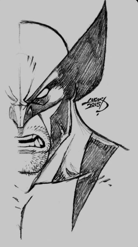 Easy Deadpool Painting, Deadpool And Wolverine Drawing Easy, Deadpool Sketch Easy, Wolverine Drawing Easy, Anime Character Design References, Marvel Sketches, Superhero Drawings, Superhero Sketches, Batman Art Drawing