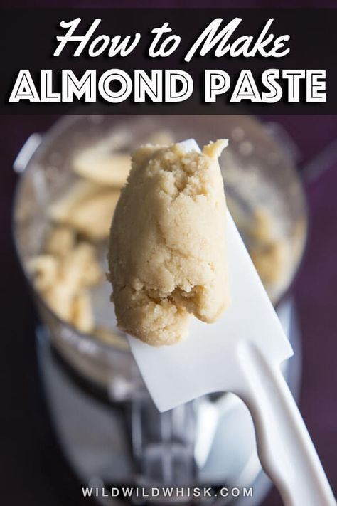 How to make an easy and quick Homemade Almond Paste to use as delicious filling in a variety of baked goods. #wildwildwhisk #almondpaste #almond #almondfilling Keto Almond Paste Recipes, Recipe For Almond Paste, How To Make Almond Paste Recipe, Homemade Almond Paste Recipe, Almond Filling For Croissants, Homemade Almond Paste, Almond Baked Goods, How To Make Almond Paste, Almond Filling Recipe