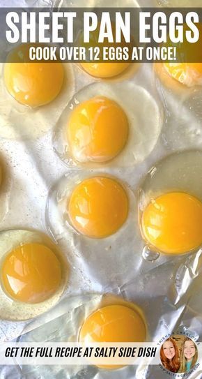 Sheet Pan Eggs - Oven bake over a dozen eggs in minutes, perfect eggs for a crowd without the skillet splatter, plus these eggs are great for egg sandwiches and meal prep #sheetpanrecipes #sheetpan #oven #friedeggs #eggs #breakfast #mealprep #keto #lowcarb #saltysidedish Oven Eggs, Sheet Pan Eggs, Oven Baked Eggs, Eggs In Oven, Salty Side Dish, Ways To Cook Eggs, Egg Sandwich Breakfast, Cook Eggs, Over Easy Eggs