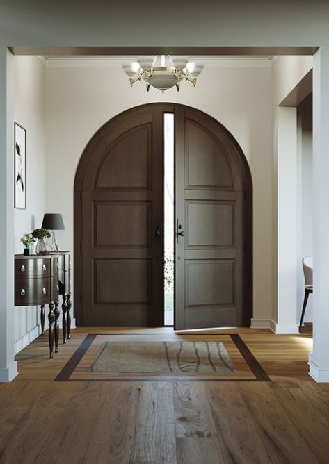 Home Decorating Front Main Door Design Ideas 2022 | Modern Wooden Door Designs for Home Interiors and Exterior Walls | Front Door Designs 2022 Round Top Door, Transitional Home Style, Arched Front Door, Double Doors Interior, Double Door Design, Wooden Door Design, Arched Doors, Main Door Design, Transitional House