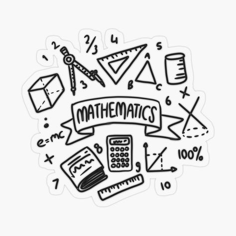 Mathematics Design Math Art, Cute Math Doodles, Math Stickers Printable, Math Lettering Design, Mathematics Stickers, Math Border, Doodle Maths, Math Stickers, Study Tricks