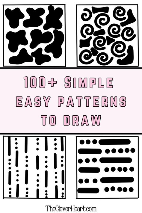 LOVE these pattern ideas! I'd been looking for some easy patterns to draw and doodle - these are great. Patterns For Doodling, Easy Patterns To Draw Doodles, Designs To Draw Patterns Easy, Random Patterns Drawing Easy, Doodle Pattern Ideas, Drawing Ideas Easy Doodles Pattern Simple, Easy Patterns To Draw Simple, Doodle Patterns Easy, Line Doodles Simple