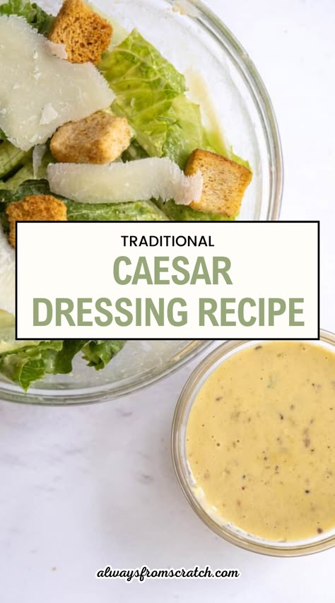 Make your salads unforgettable with this Traditional Caesar Dressing Recipe! This classic Caesar dressing combines the rich flavors of garlic, anchovies, and Parmesan for a truly authentic taste. Perfect for drizzling over crisp romaine lettuce, this dressing is not only delicious but also super simple to whip up. Enjoy the satisfaction of creating your own homemade Caesar dressing recipe that’s fresher than anything store-bought. It’s the ultimate easy Caesar salad dressing! Oil Based Caesar Dressing, Authentic Ceaser Dressing, Classic Caesar Dressing, Traditional Caesar Dressing, Authentic Caesar Salad Dressing, Easy Homemade Caesar Dressing, Cesar Salad Dressing Recipe Homemade, Ceaser Salad Dressing Recipe Homemade, Best Caesar Dressing Recipe