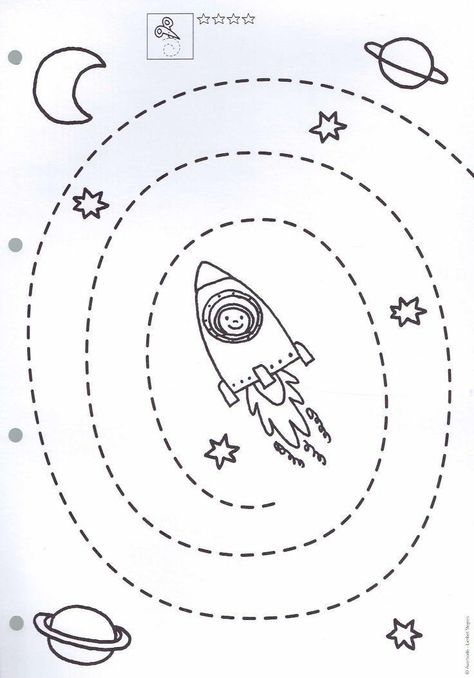 Space Theme Preschool, Space Activities For Kids, Space Preschool, Preschool Tracing, Preschool Centers, Tracing Worksheets Preschool, Space Activities, Preschool Writing, Kindergarten Writing