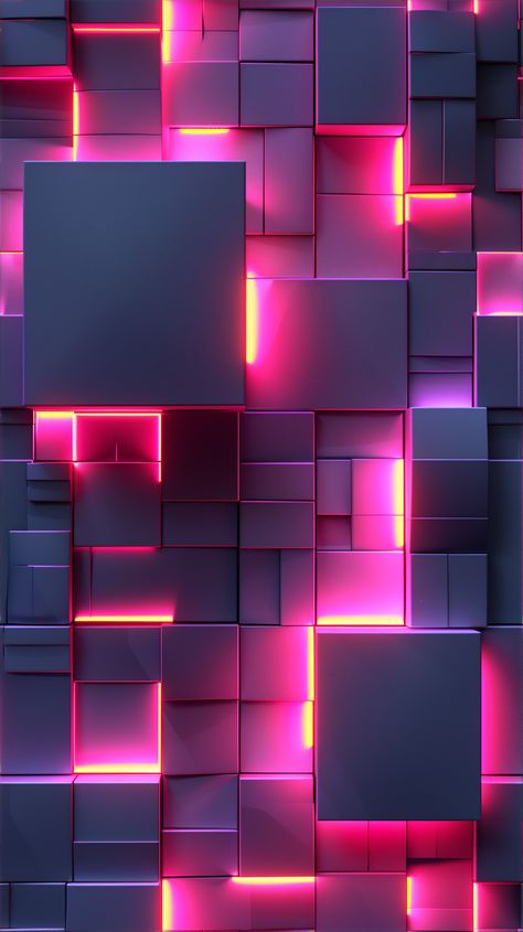 Light up your screen with this vibrant display of neon-lit cubes, perfect for both iPhone and Android users. 📱✨ Keep your device stylish and modern with a touch of digital art. Neon Wallpaper Glow, 3d Wallpaper Android Mobiles Backgrounds, Neon Wallpaper Iphone, Neon Light Background, Led Wallpaper, Glow Wallpaper, 3d Wallpaper Android, Iphone Wallpaper Modern, Kapten Marvel