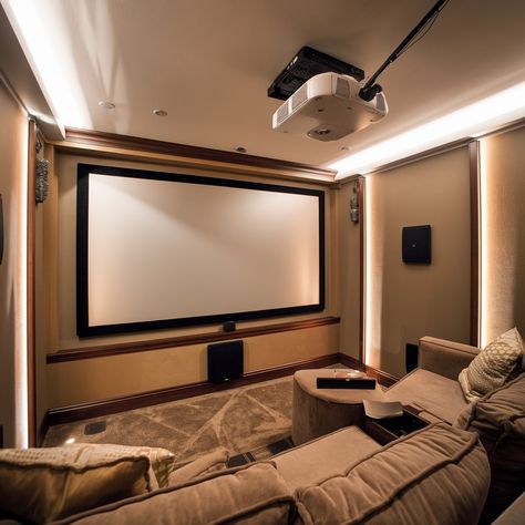 25 Innovative Small Theatre Room Ideas for Your Cozy Home - DIGIDIA Projector Cinema Room, Small Cinema Room Ideas, Home Movie Room, Small Cinema Room, Small Home Theater Ideas, Movie Room Ideas, Small Home Theatre, Theater Room Ideas, Luxury Home Cinema Room