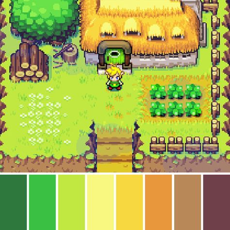 The Legend of Zelda The Minish Cap (2004) by Flagship and Capcom. Follow for new charts everyday! #gba #gameboyadvance #virtualconsole #flagship #capcom #nintendo #thelegendofzelda #theminishcap #colorpalette #colorinspiration #colorchart #gaming #videogames #retrogaming #tinyworld #tinyhouse Zelda Color Palette, Minish Cap, The Minish Cap, Zelda Funny, Tiny World, Game Boy, The Legend Of Zelda, Color Charts, Game Boy Advance