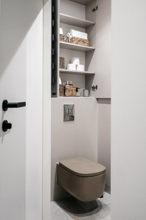 16 Clever Over the Toilet Storage Ideas | Robern Small Cr Design, Over The Toilet Storage Ideas, Toilet Storage Ideas, Cloakroom Storage, Bathroom Cabinets Over Toilet, Bathroom Storage Over Toilet, Small Bathroom Cabinets, Recessed Storage, Recessed Shelves