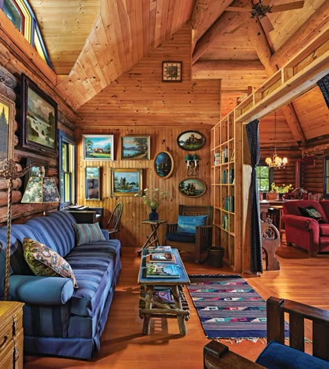 Adirondack Architecture | Period Homes Adirondack Architecture, Adirondack Homes, Boathouse Interior, Cottage Decor Bedroom, Adirondack Lodge, Whimsical Cabin, Modern Cottage Decor, Adirondack Cabin, Cottage Bedroom Decor