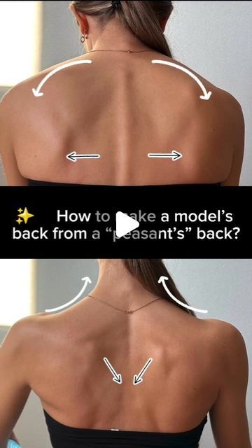 Zivaface-Radiant Glow on Instagram: "One great movements to improve your neck hump and open up your shoulders for better posture!  FOLLOW @zivafaceyoga  These exercises are just part of a comprehensive approach working with a healthy back.  Here we work with the rhomboid muscle, which is responsible for bringing the shoulder blades together,when this muscle is strengthened, it is easier for us to keep our back straight.  In addition, for a healthy and beautiful back, it is necessary towork on the shoulder region, lumbar,strengthen the core muscles and work on the mobility of the spine.  [Physical therapy][Pain][Gym][workout][workout][exercises][Back pain][yourhfulskin][neck][posture][fitness] #postureexercises #backpainrelief#healthyback" Straight Shoulder Exercise, Smaller Shoulders Workout, Straight Back Exercise, Rounded Shoulder Exercises, Neck Hump, Back Workout Women, Neck And Shoulder Exercises, Posture Exercises, Broad Shoulders