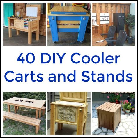 40 DIY Cooler Carts and Stands Decorating A Deck, Vines Trellis, Trellis Arbor, Plant Vines, Diy Sandbox, Wooden Cooler, Furniture On A Budget, Roadside Stand, Cooler Cart