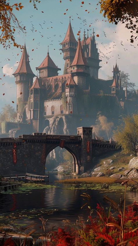 Castamere Castle, Medieval Kingdom Concept Art, Fantasy Castle Concept Art, Medieval Fantasy Kingdom, Medieval Castle Art, Fantasy Medieval Castle, Fantasy Castle Aesthetic, Medieval Fantasy World, Medieval Images