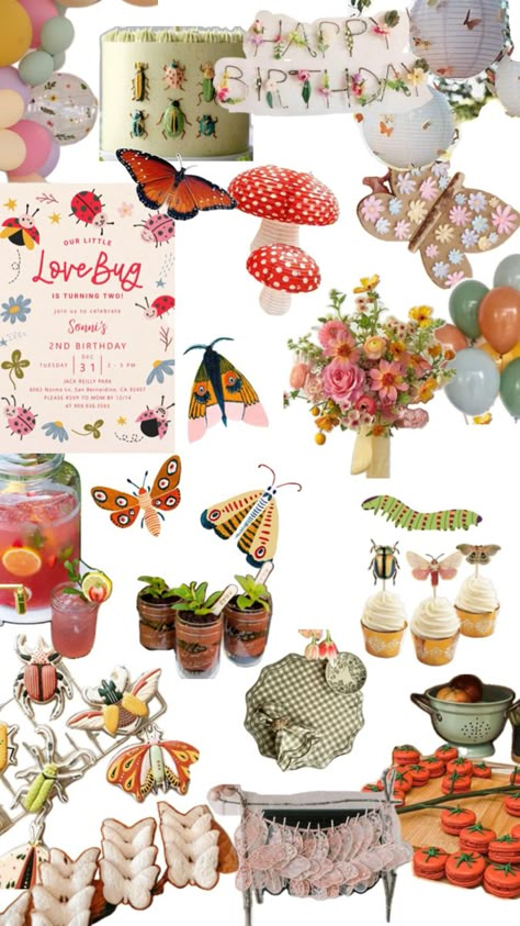 Bug Collage, Love Bug Baby Shower, Bug Baby Shower, Baby First Birthday Themes, Baby Birthday Themes, First Birthday Themes, Love Bug, Baby Birthday Party, Birthday Themes