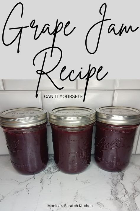 grape jam with pectin Grape Jam Recipe, Grape Jam, Jam Recipes Homemade, Canning Jam, Sweet And Sour Sauce, Jam And Jelly, Jam Recipe, Jelly Recipes, Home Canning