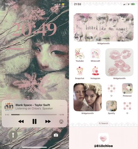 Aesthetic Cute Wallpaper, Whatsapp Theme, Home Screen Layout, Phone Homescreen, Cocoppa Wallpaper, Iphone Wallpaper Ios, Iphone Home Screen Layout, Screen Layout, Pretty Phone Wallpaper