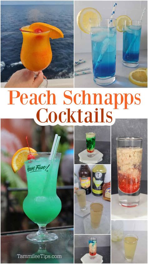 Drinks Made With Peach Schnapps, Cocktail Recipes With Peach Schnapps, Peach Snaps Cocktails, Peach Schnapps Cocktails, Cocktails With Peach Schnapps, Peach Snapps Drinks Recipes, Drinks With Peach Schnapps, Peach Schnapps Drinks Recipes, Schnapps Recipes