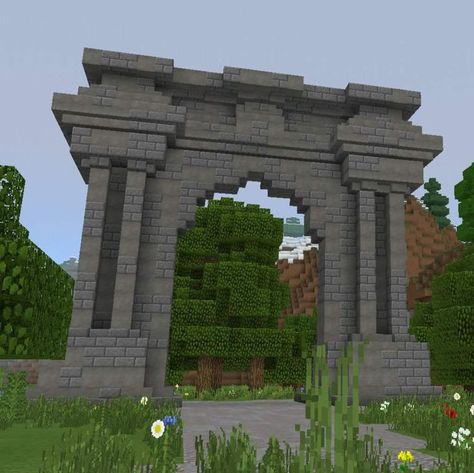 Archways Minecraft, Minecraft Arch, Minecraft Temple, Stone Entrance, Minecraft Castle Designs, Golden Arch, Minecraft Statues, Minecraft Wall, Minecraft City Buildings