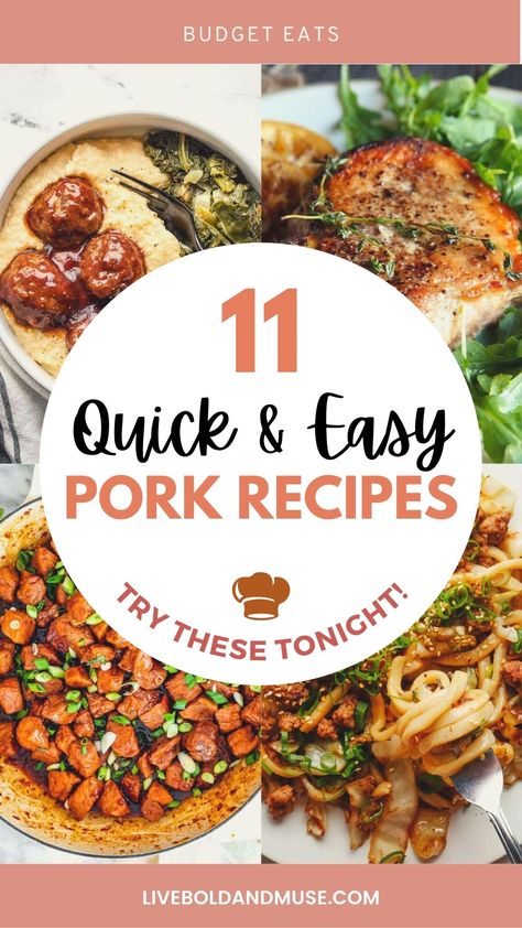 Cheap Pork Dinners, Easy Meals Pork Chops, Quick And Easy Pork Dinner Recipes, Cheap Pork Recipes, Pork Chop Ideas Dinner Tonight, Quick Pork Recipes, Pork Recipes For Dinner Easy, Easy Pork Recipes, Cubed Pork Recipes