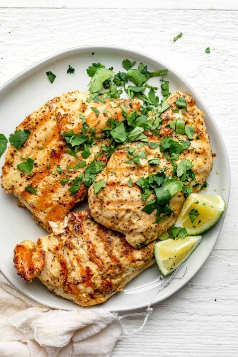 Dijon Grilled Chicken, Recipes With Calories, Dijon Chicken Recipes, Chicken Marbella, Feel Good Foodie, Famous Recipes, Dijon Chicken, Marinating Chicken Breast, Healthy Chicken Dinner