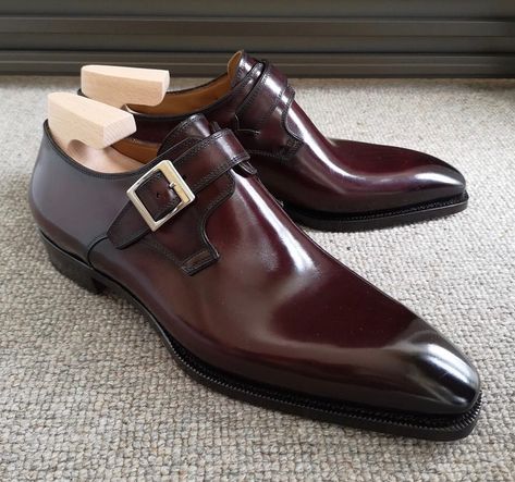 Image may contain: shoes Monk Strap Shoes Men, Monk Strap Dress Shoes, Light Burgundy, Quality Leather Boots, Monk Shoes, Cool Kicks, Men Dress Shoes, Pregnancy Shoes, Custom Design Shoes